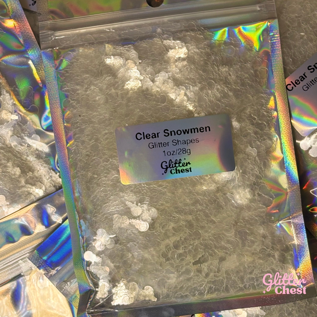 Clear Snowmen Glitter Shapes - 1oz/28g