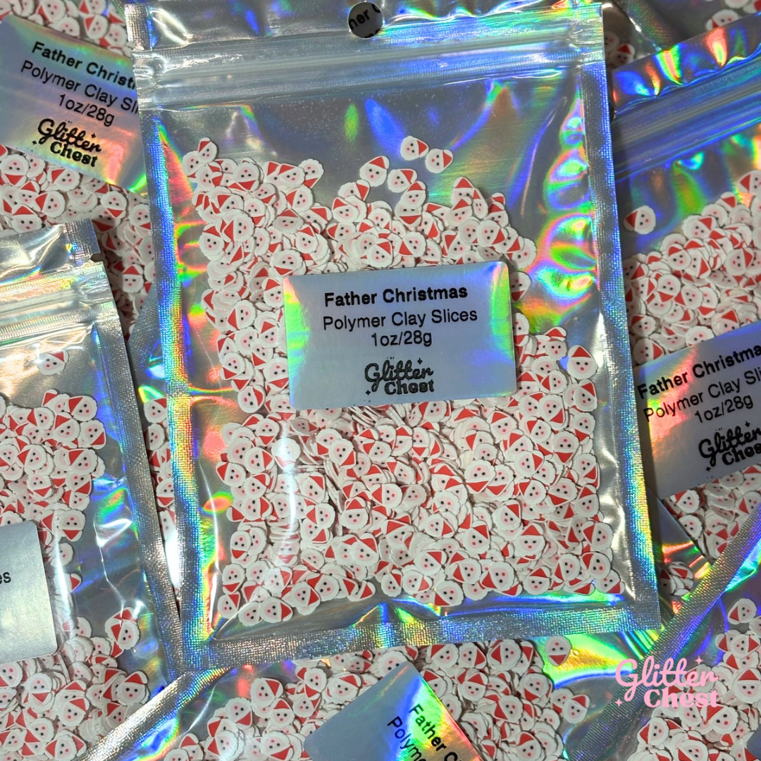 Father Christmas Polymer Clay Slices – 1oz/28g Bag