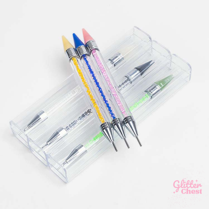 Dual-Ended Rhinestone Picker Pen – Wax Tip & Precision Dotting Tool