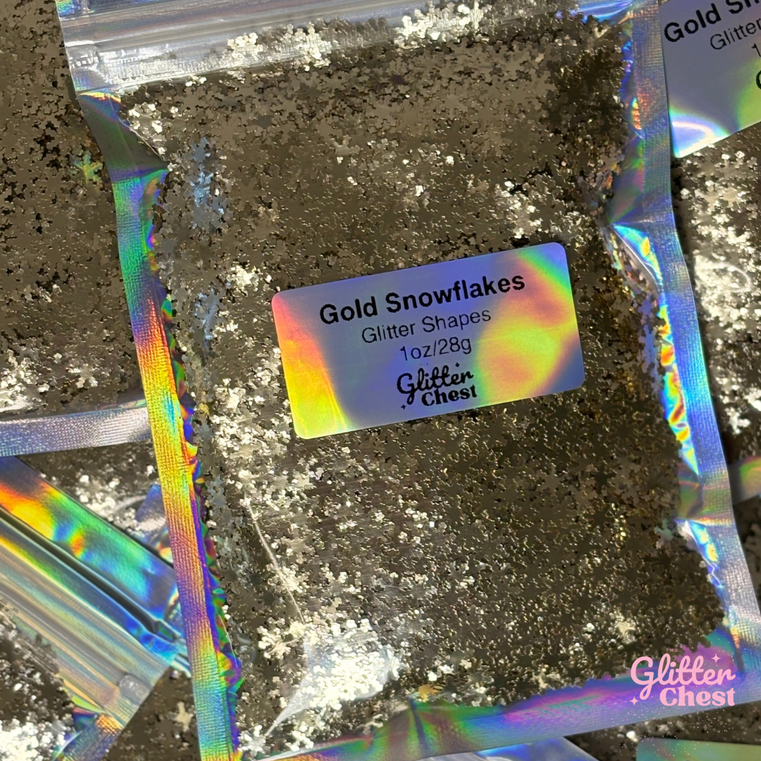 Gold Snowflakes Glitter Shapes - 1oz/28g