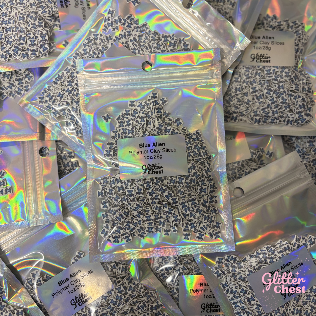 Blue Alien Polymer Clay Slices – 1oz/28g Bag