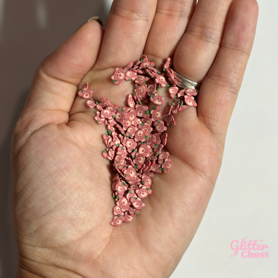 Strawberry Bear Polymer Clay Slices – 1oz/28g Bag