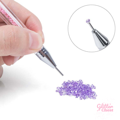 Dual-Ended Rhinestone Picker Pen – Wax Tip & Precision Dotting Tool