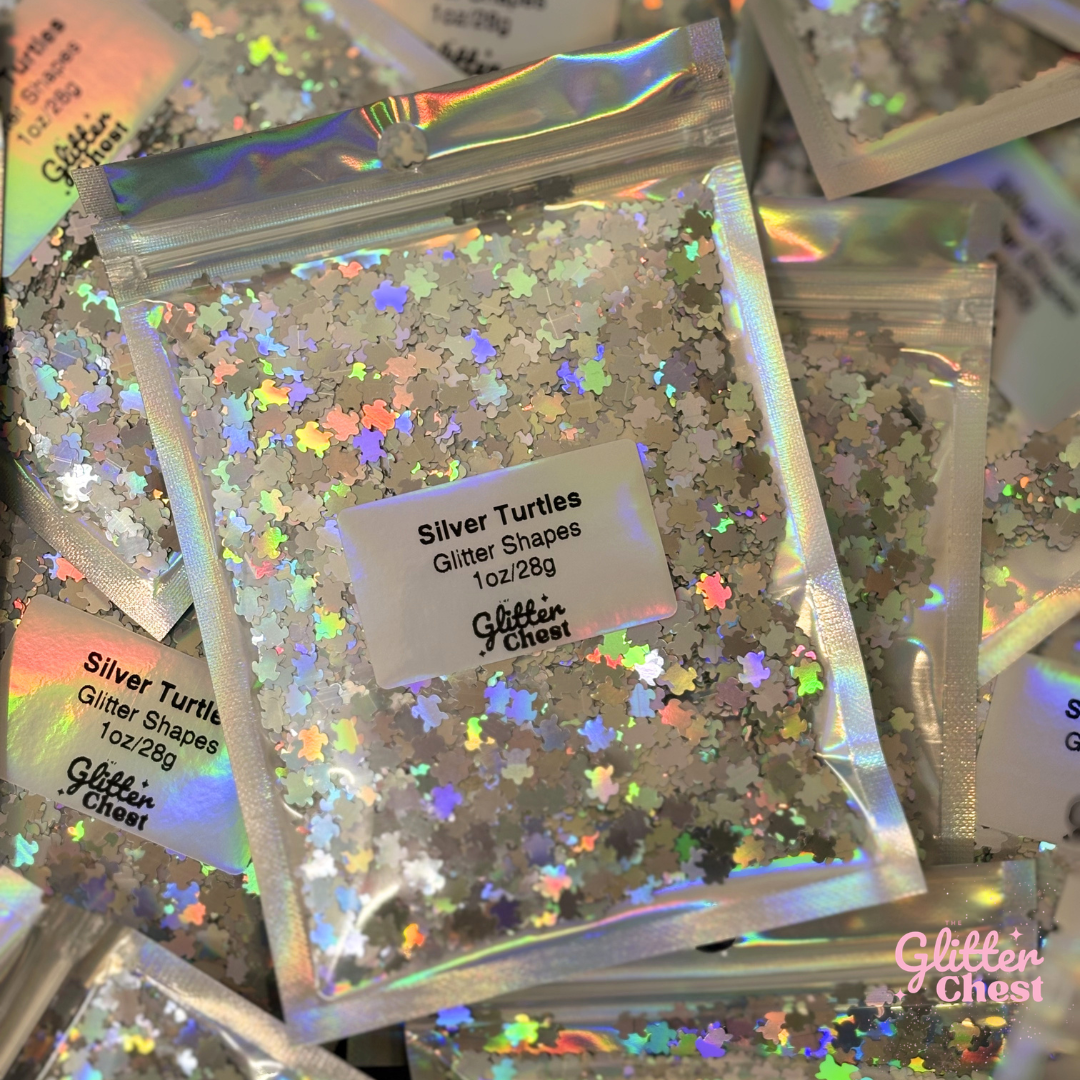 Silver Turtles Glitter Shapes - 1oz/28g