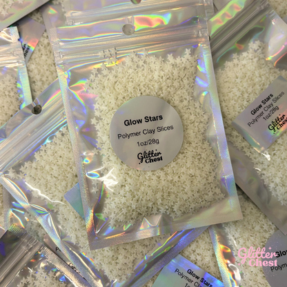 Glow Stars Polymer Clay Slices – 1oz/28g Bag