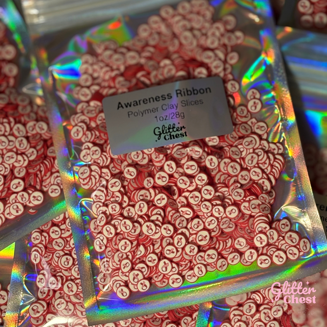 Awareness Ribbon Polymer Clay Slices - 1oz/28g bag