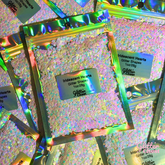 Iridescent Hearts Glitter Shapes - 1oz/28g