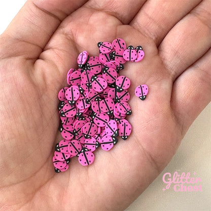 Pink Ladybug Polymer Clay Slices – 1oz/28g Bag