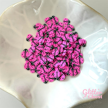 Pink Ladybug Polymer Clay Slices – 1oz/28g Bag