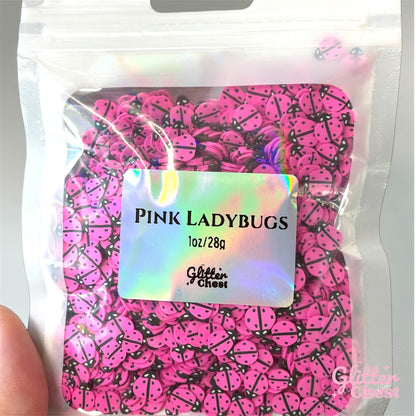 Pink Ladybug Polymer Clay Slices – 1oz/28g Bag
