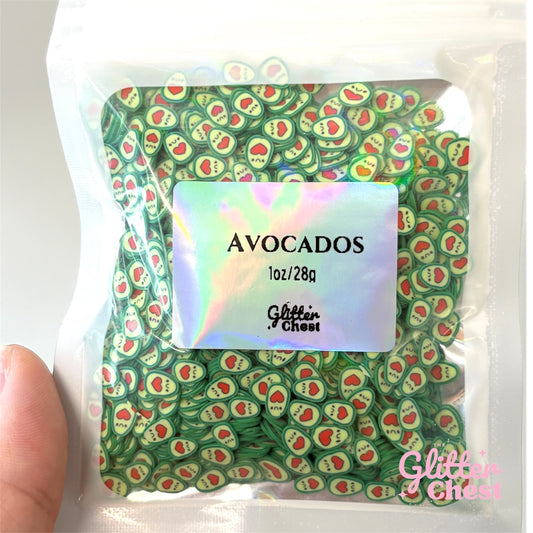 Avocado Polymer Clay Slices – 1oz/28g Bag