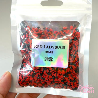 Red Ladybug Polymer Clay Slices - 1oz/28g Bag