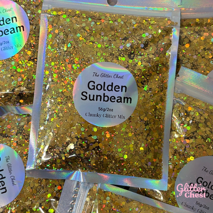 Golden Sunbeam Holographic Chunky Glitter - 2oz/56g