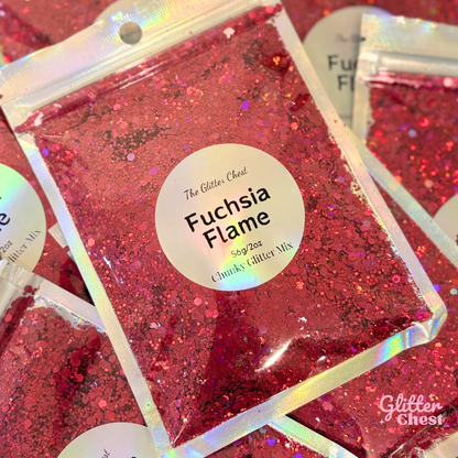 Fuchsia Flame Holographic Chunky Glitter - 2oz/56g