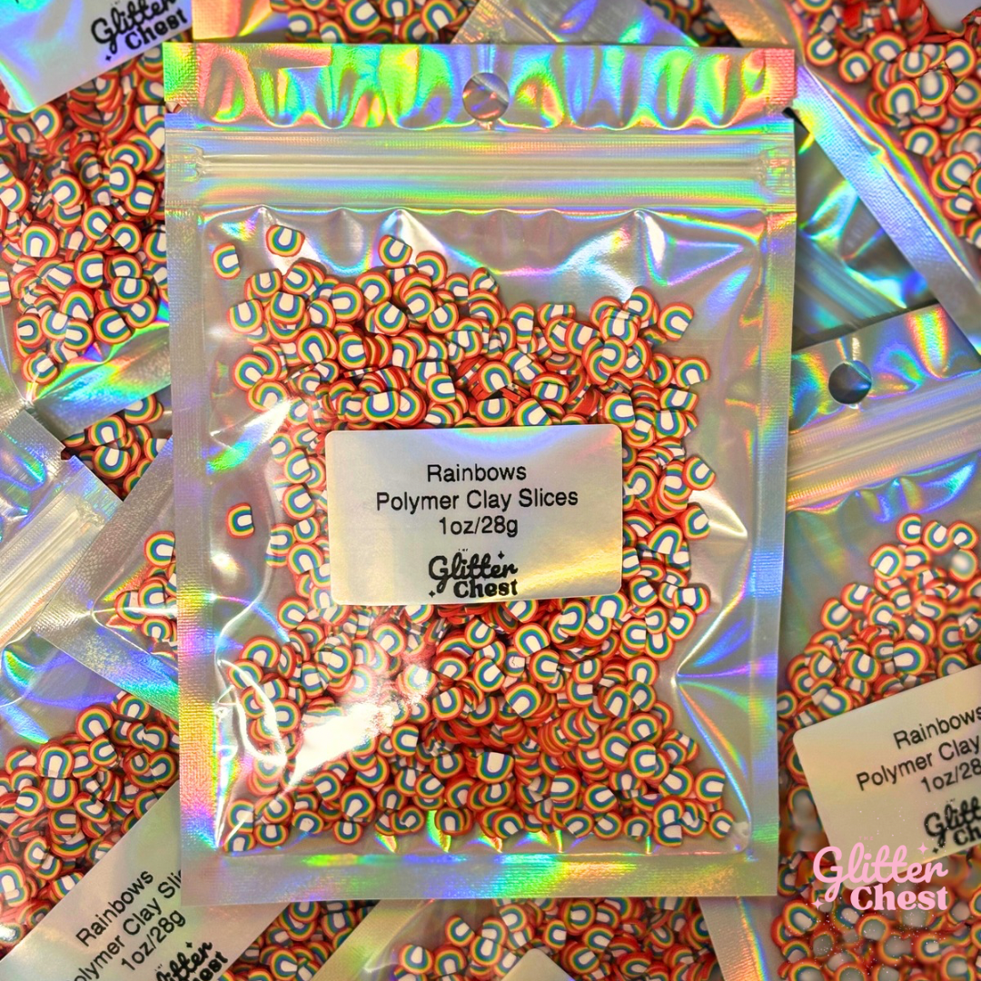 Rainbows Polymer Clay Slices – 1oz/28g Bag