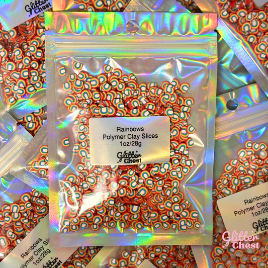 Rainbows Polymer Clay Slices – 1oz/28g Bag
