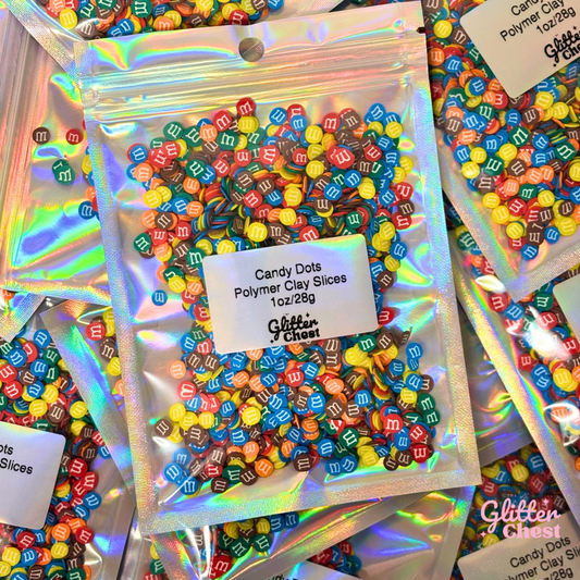 Candy Dots Polymer Clay Slices – 1oz/28g Bag