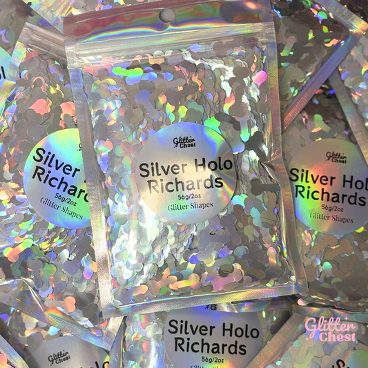 Silver Holo Richards Chunky Glitter Shapes - 2oz/56g