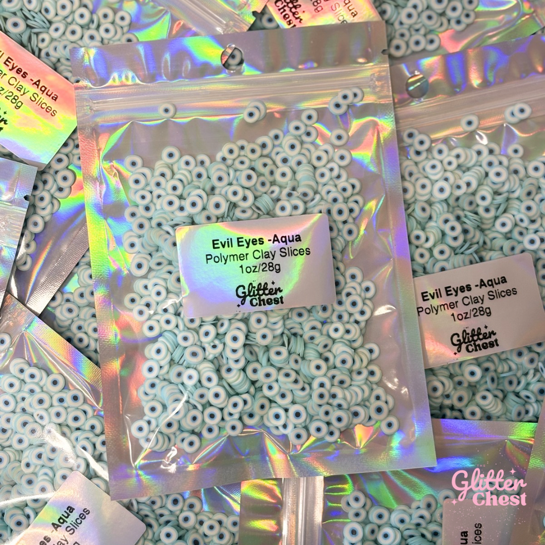 Evil Eye Polymer Clay Slices – 1oz/28g Bag